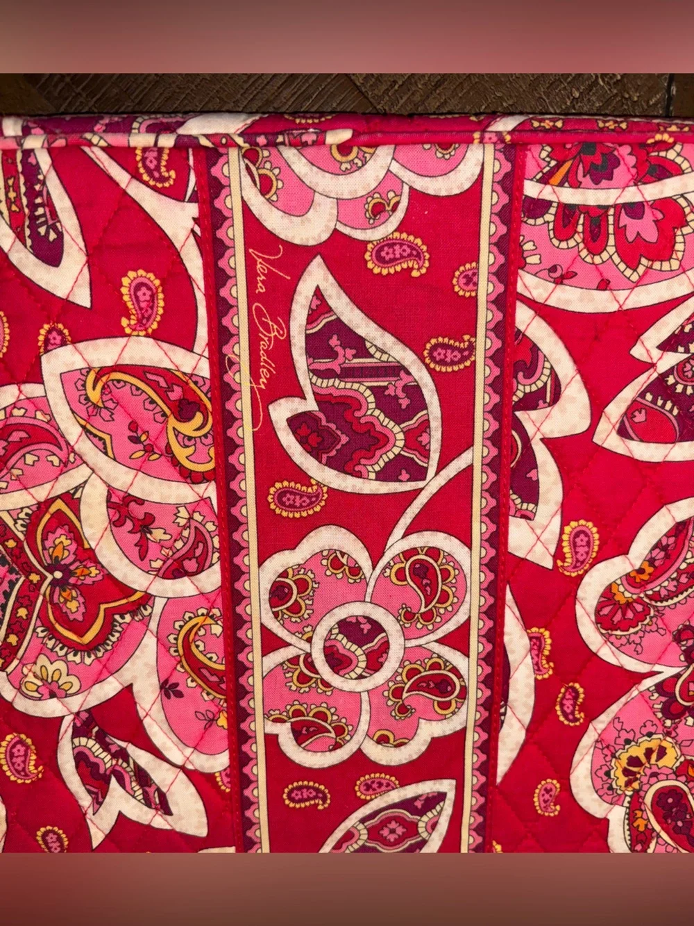 Vera Bradley Pink & Red Quilted Floral Laptop Holder